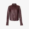 Bottega Veneta Intrecciato Curved-hem Leather Shirt -Ted Baker Store R04159966 JAM M
