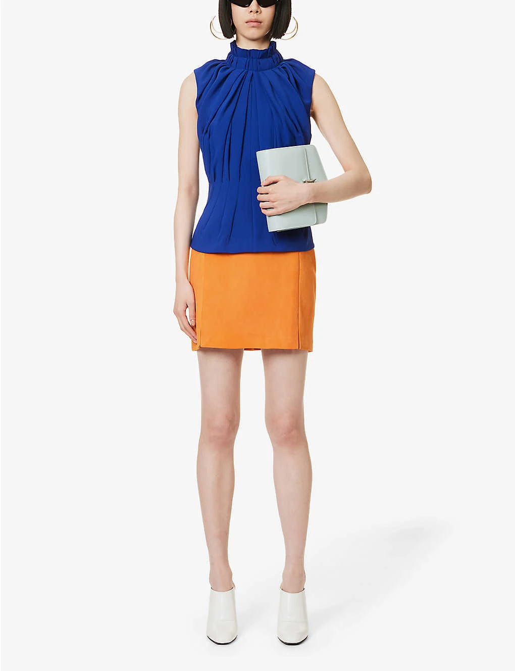 High-neck Pleated Woven Top 4 High-neck Pleated Woven Top - Image 2