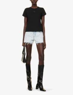 ALEXANDER WANG Essential Logo-print Cotton T-shirt 8 ALEXANDER WANG Essential Logo-print Cotton T-shirt -Ted Baker Store R04160697 BLACK ALT01