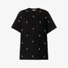 STELLA MCCARTNEY Pearl-embellished Ribbed-trim Cotton-jersey T-shirt -Ted Baker Store R04160801 BLACK M