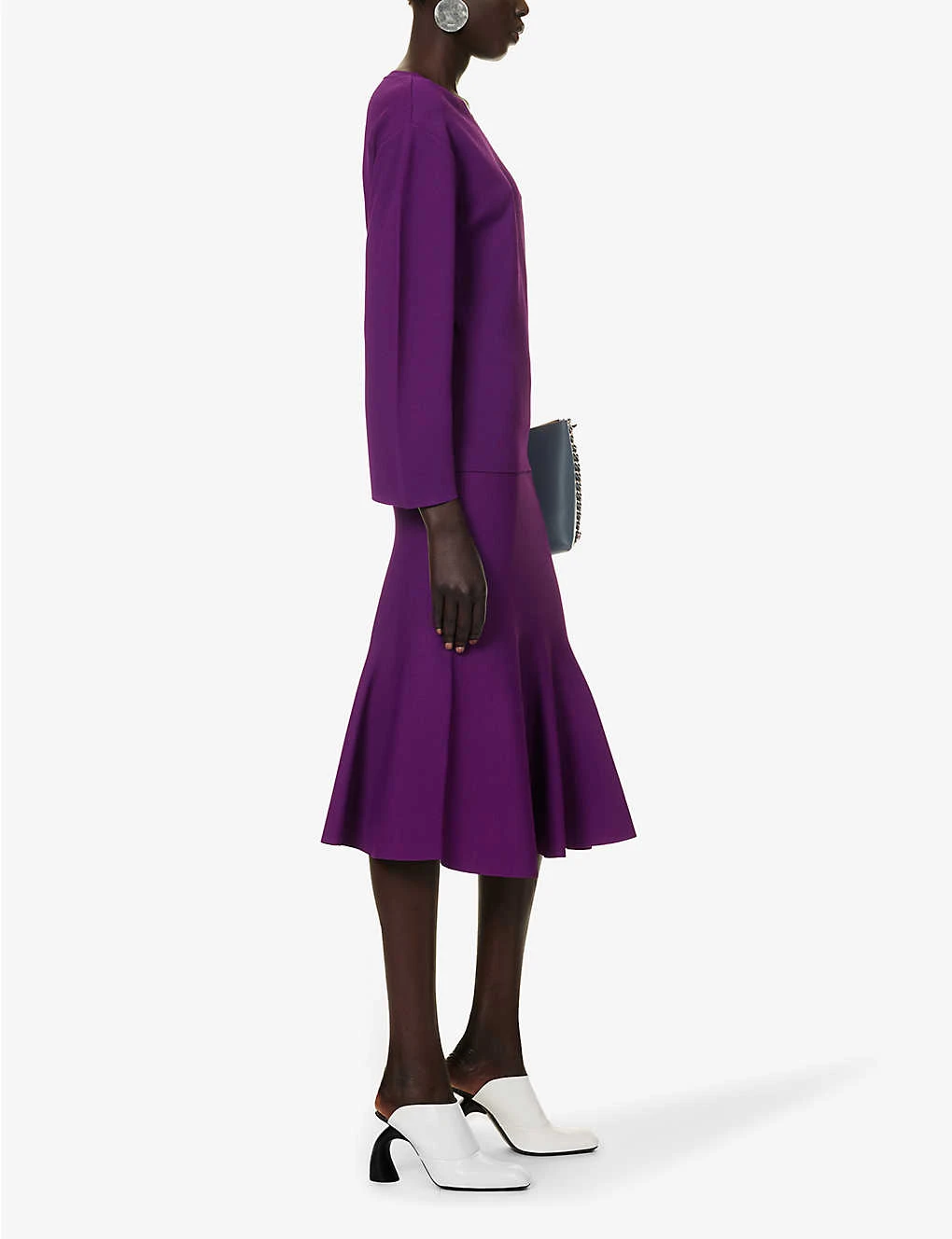 STELLA MCCARTNEY Mid-rise Flared-hem Knitted Midi Skirt 4 STELLA MCCARTNEY Mid-rise Flared-hem Knitted Midi Skirt - Image 2