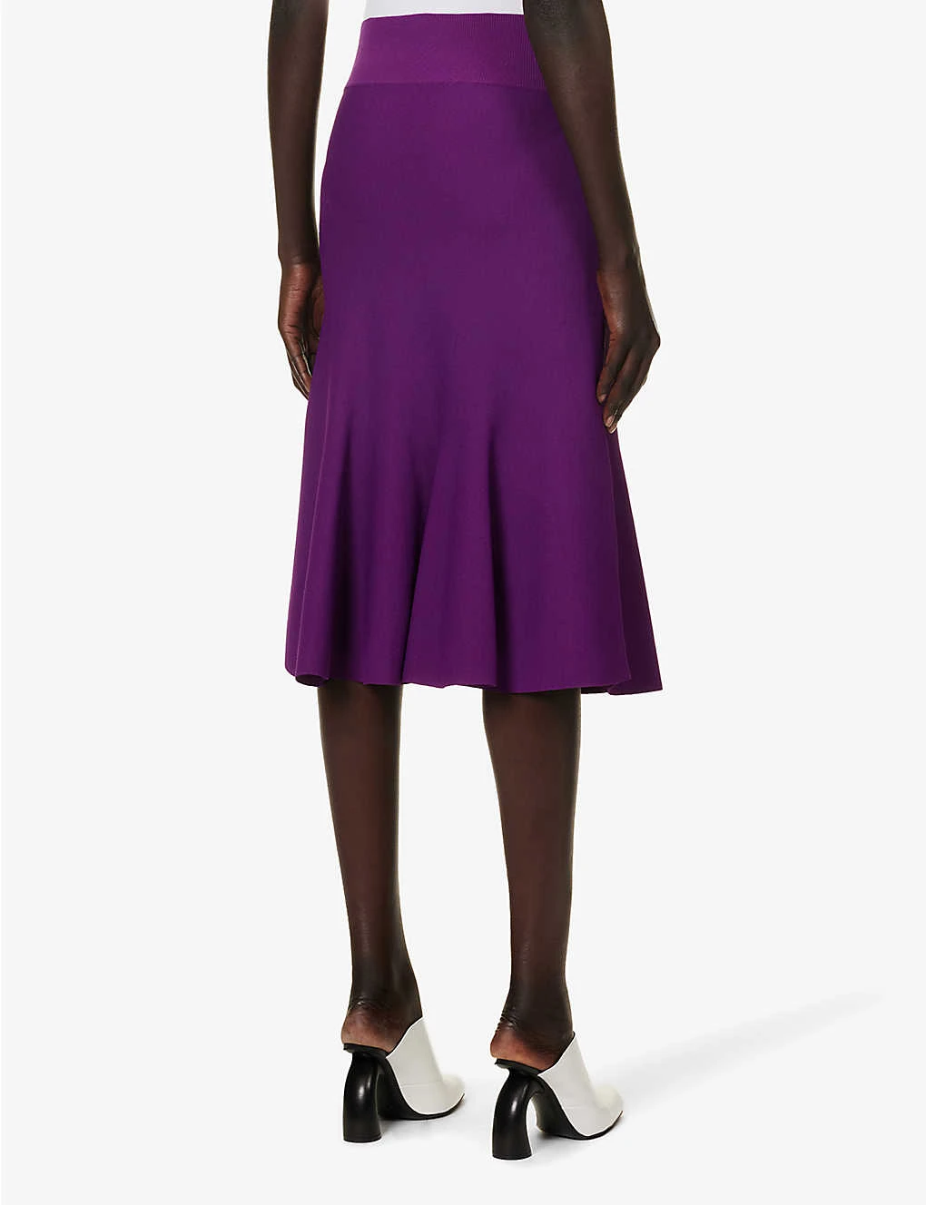 STELLA MCCARTNEY Mid-rise Flared-hem Knitted Midi Skirt 6 STELLA MCCARTNEY Mid-rise Flared-hem Knitted Midi Skirt - Image 4