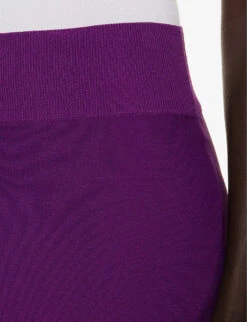 STELLA MCCARTNEY Mid-rise Flared-hem Knitted Midi Skirt 12 STELLA MCCARTNEY Mid-rise Flared-hem Knitted Midi Skirt -Ted Baker Store R04160802 BRIGHTPURPLE ALT04