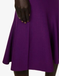 STELLA MCCARTNEY Mid-rise Flared-hem Knitted Midi Skirt 13 STELLA MCCARTNEY Mid-rise Flared-hem Knitted Midi Skirt -Ted Baker Store R04160802 BRIGHTPURPLE ALT05