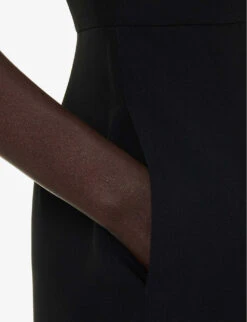 STELLA MCCARTNEY Ruffle-trim Crepe-texture Stretch-woven Mini Dress -Ted Baker Store R04160806 BLACK ALT05