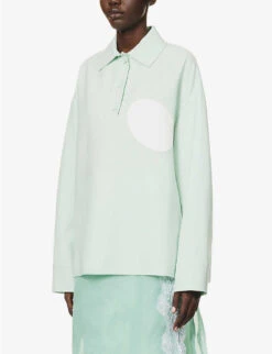 Spread-collar Contrast-patch Stretch-wool Blend Shirt -Ted Baker Store R04161048 MINT ALT02