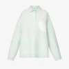 Spread-collar Contrast-patch Stretch-wool Blend Shirt -Ted Baker Store R04161048 MINT M