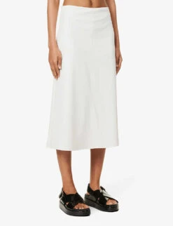 Max Mara Renata Flared-hem Woven Midi Skirt -Ted Baker Store R04161465 SILK ALT02