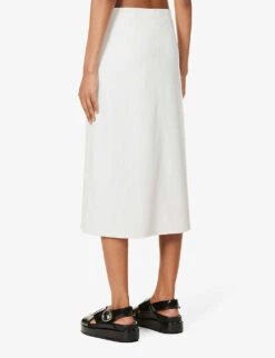 Max Mara Renata Flared-hem Woven Midi Skirt -Ted Baker Store R04161465 SILK ALT03