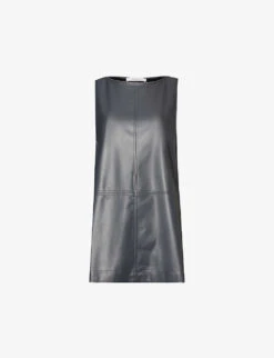 Max Mara Sagoma Split-hem Faux-leather Top