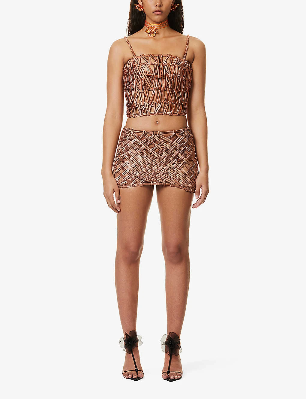 Cut-out Slim-fit Stretch-woven Mini Skirt 4 Cut-out Slim-fit Stretch-woven Mini Skirt - Image 2