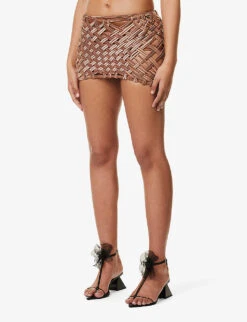 Cut-out Slim-fit Stretch-woven Mini Skirt 9 Cut-out Slim-fit Stretch-woven Mini Skirt -Ted Baker Store R04161505 SOIL ALT02