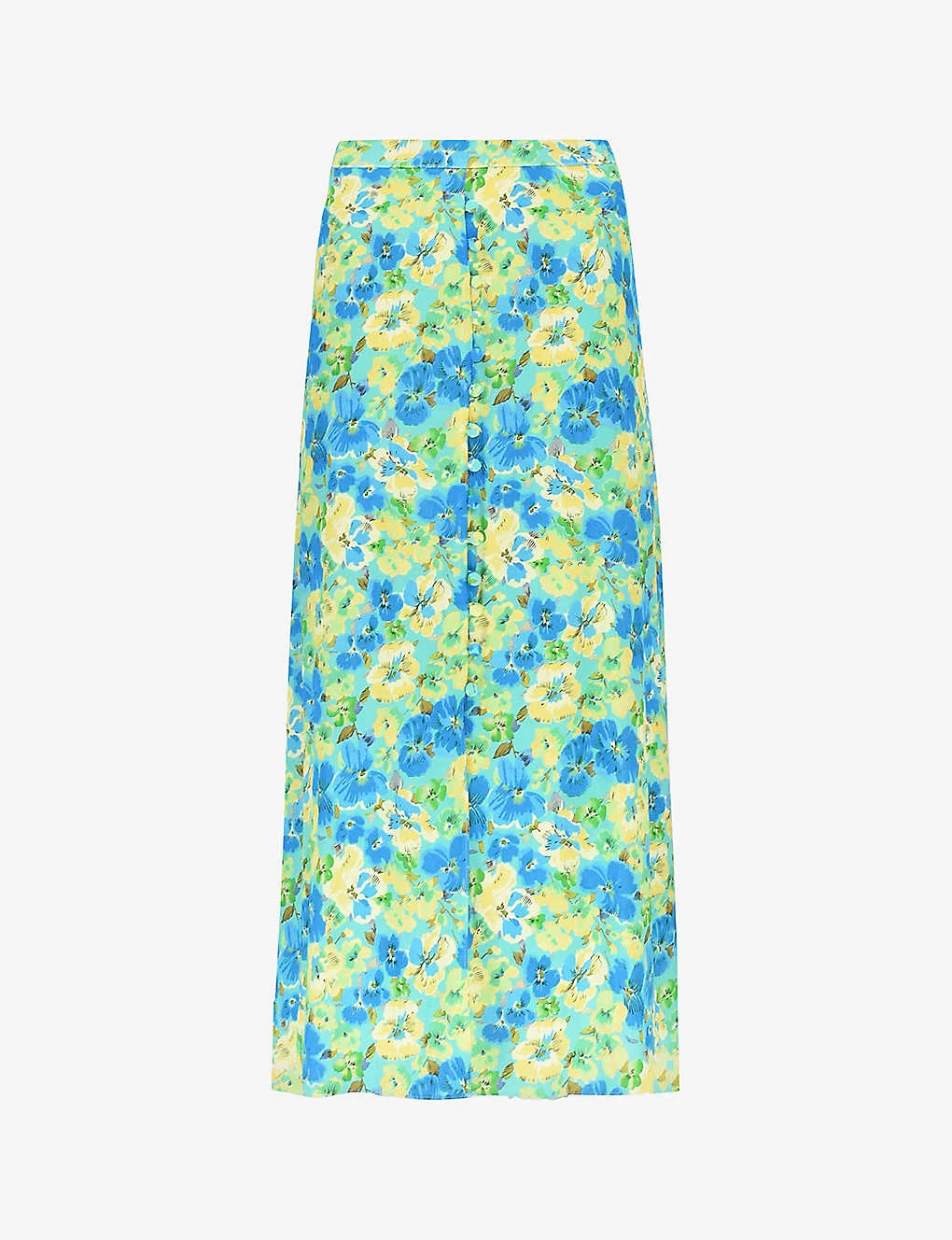 Floral-print Button-front Woven Midi Skirt 3 Floral-print Button-front Woven Midi Skirt