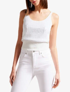 Ted Baker Bobbiiy Sequin-embellished Stretch-knit Top -Ted Baker Store R04162205 WHITE ALT02