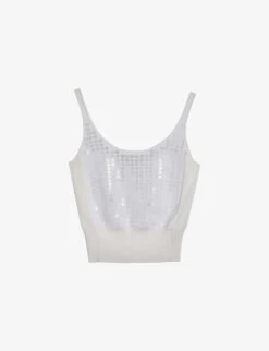 Ted Baker Bobbiiy Sequin-embellished Stretch-knit Top