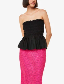 Whistles Floral-print Stretch Recycled-polyester Midi Skirt -Ted Baker Store R04162643 MULTICOLOURED ALT02