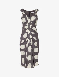 Pre-loved Christian Dior Polka-dot Silk Midi Dress
