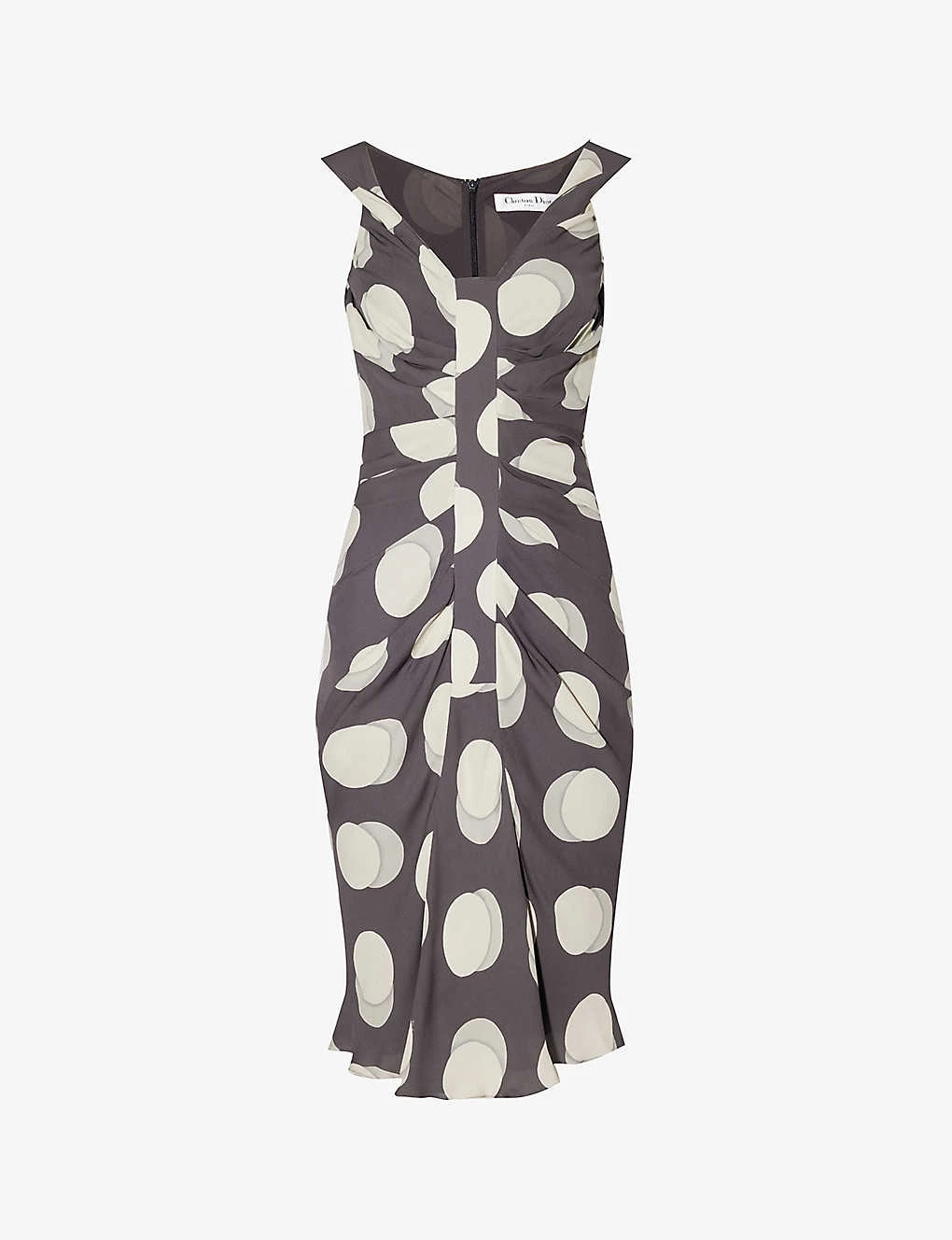 Pre-loved Christian Dior Polka-dot Silk Midi Dress 3 Pre-loved Christian Dior Polka-dot Silk Midi Dress