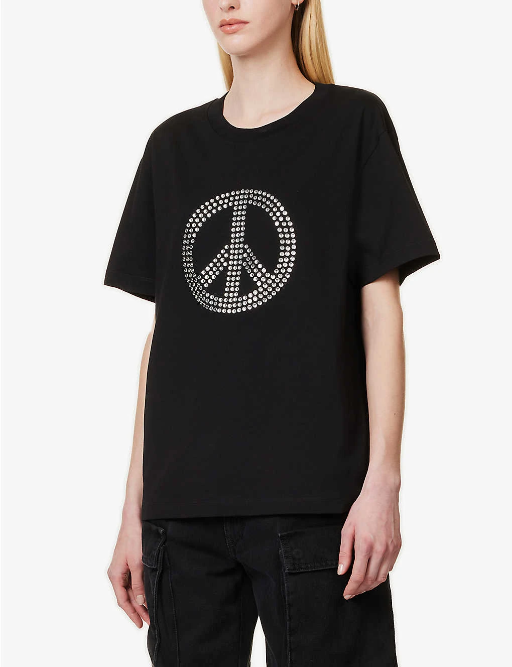 MOSCHINO Rhinestone-embellished Relaxed-fit Cotton T-shirt 5 MOSCHINO Rhinestone-embellished Relaxed-fit Cotton T-shirt - Image 3