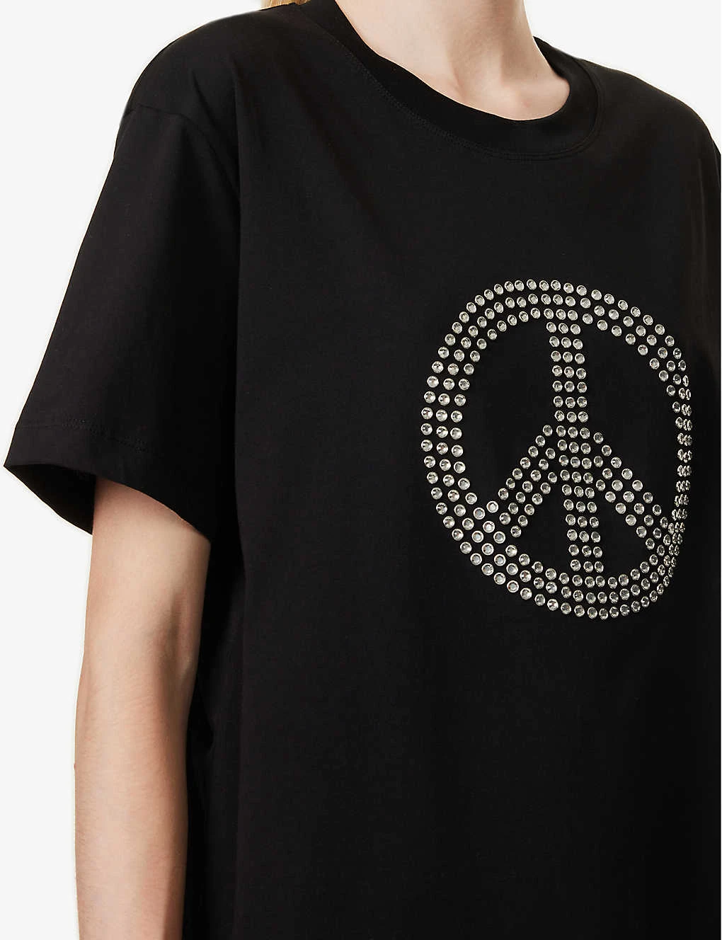 MOSCHINO Rhinestone-embellished Relaxed-fit Cotton T-shirt 7 MOSCHINO Rhinestone-embellished Relaxed-fit Cotton T-shirt - Image 5