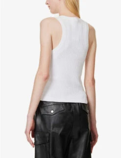 MOSCHINO Logo-print Slim-fit Stretch Cotton Top -Ted Baker Store R04162981 FANTASYPRINTWHITE ALT03