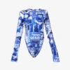 MOSCHINO Graphic-print Exposed-shoulder Stretch-cotton Body