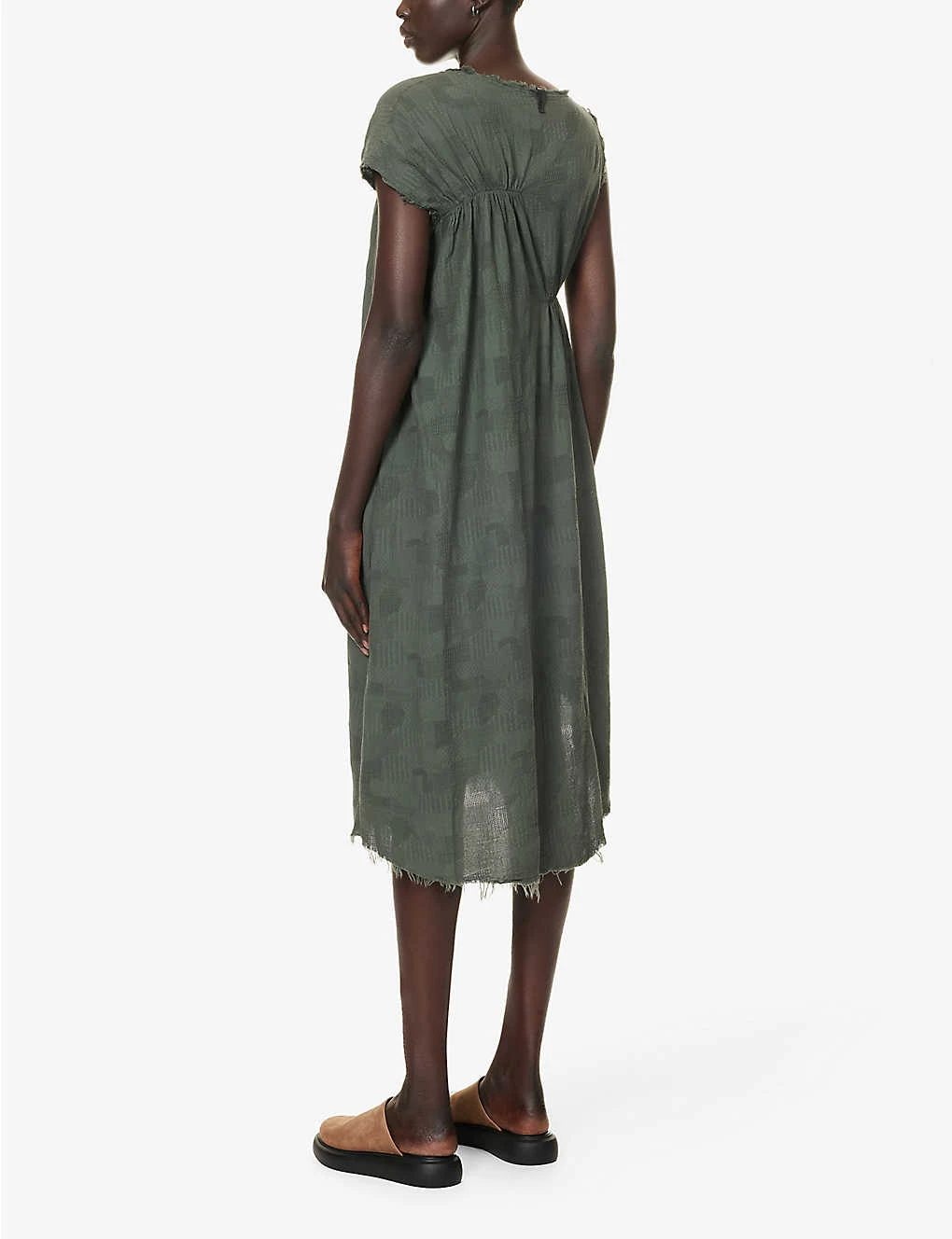 Asymmetric Jacquard-texture Cotton Midi Dress 6 Asymmetric Jacquard-texture Cotton Midi Dress - Image 4
