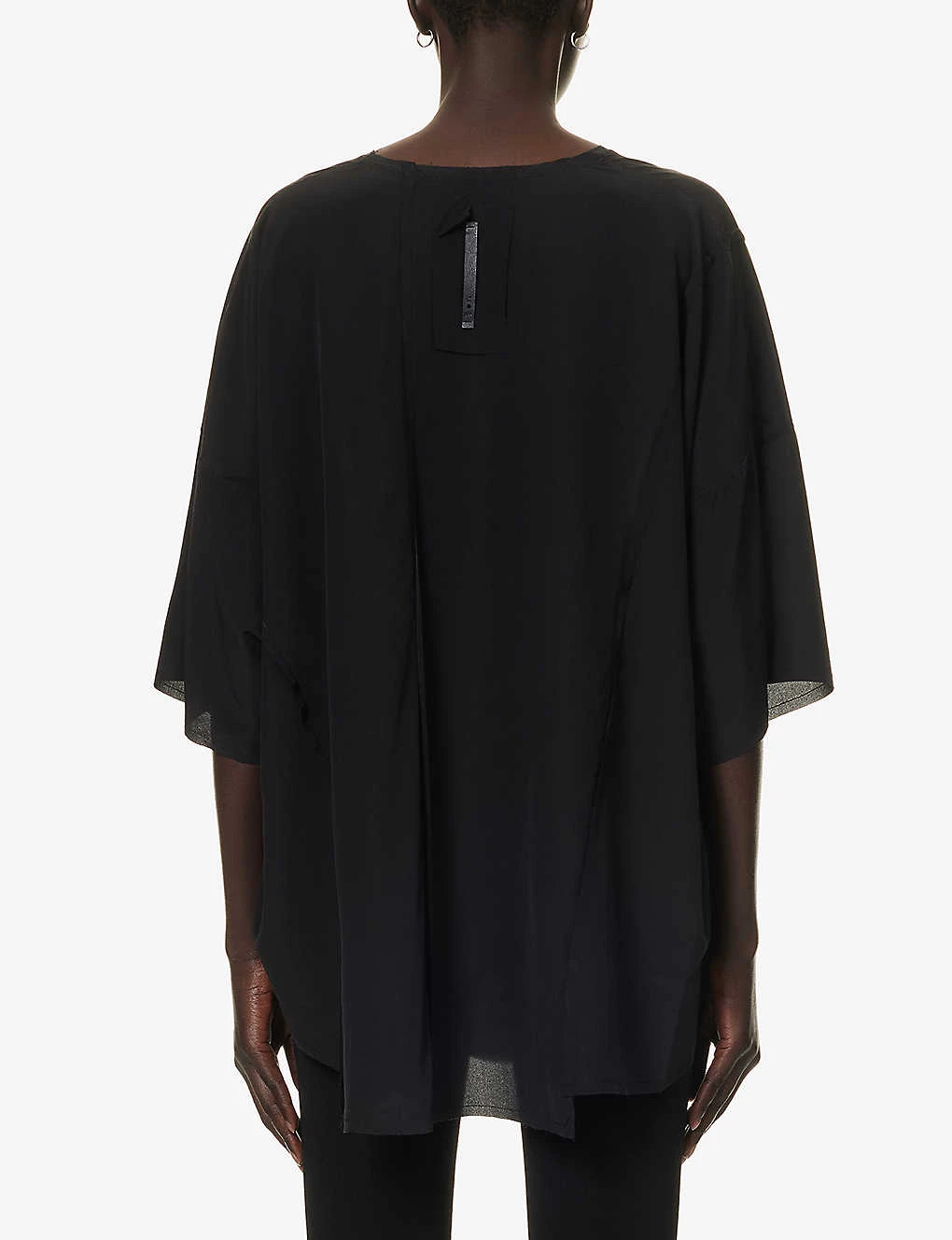 Short-sleeved Relaxed-fit Stretch-silk Top 6 Short-sleeved Relaxed-fit Stretch-silk Top - Image 4