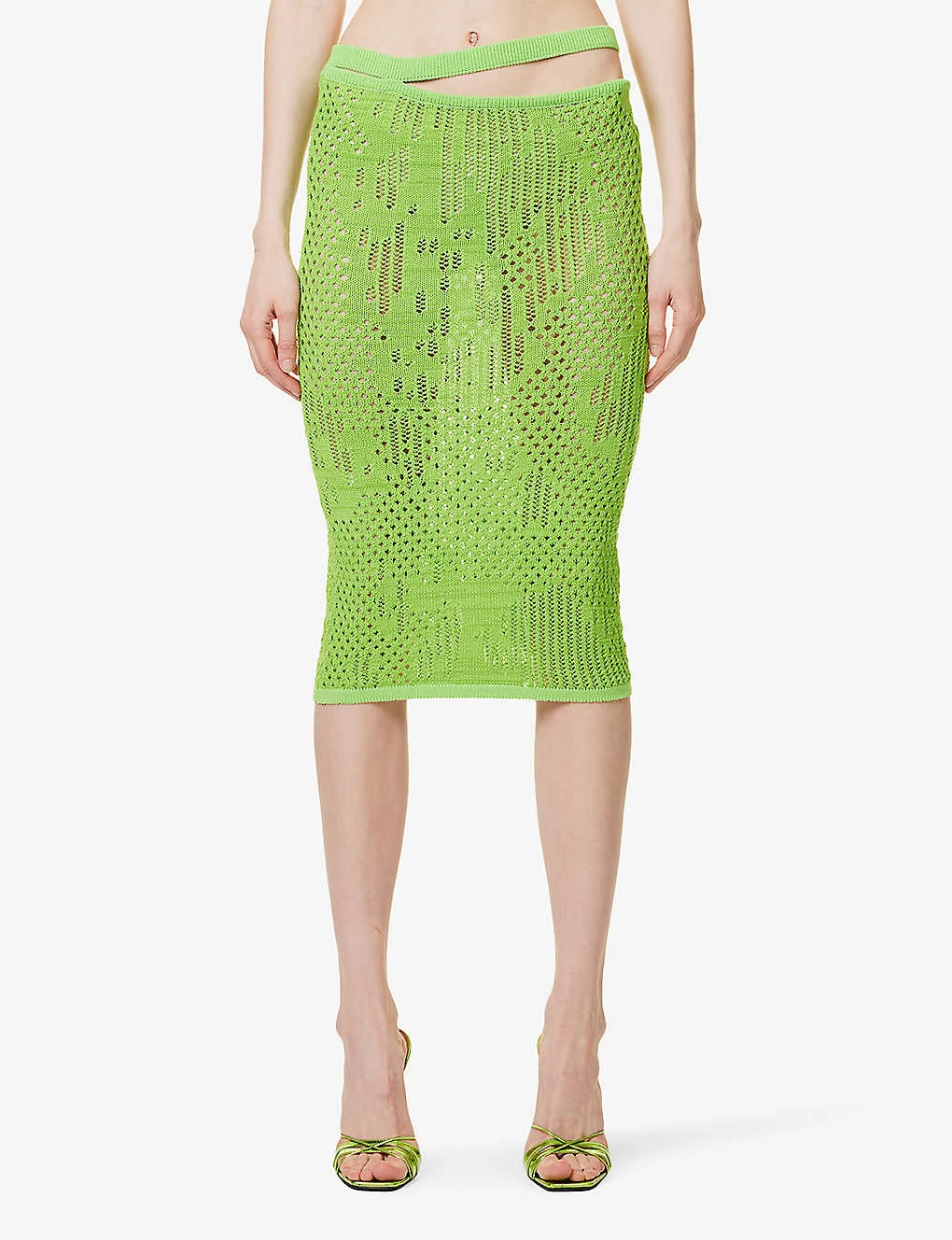 Cut-out Slim-fit Cotton-blend Midi Skirt 5 Cut-out Slim-fit Cotton-blend Midi Skirt - Image 3