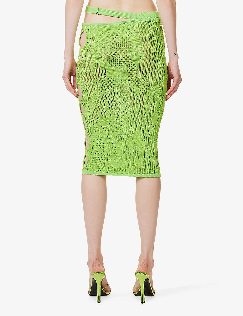 Cut-out Slim-fit Cotton-blend Midi Skirt 6 Cut-out Slim-fit Cotton-blend Midi Skirt - Image 4