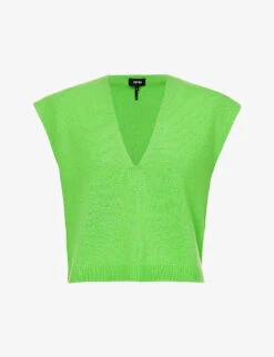 ME AND EM V-neck Relaxed-fit Cashmere Knitted Vest