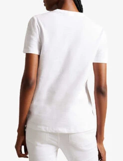 Ted Baker Esmayy Graphic-print Cotton T-shirt -Ted Baker Store R04165568 WHITE ALT03