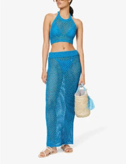 Cape May Crochet-pattern Cotton-blend Maxi Skirt -Ted Baker Store R04165724 RIDETHEWAVECROCHET ALT01