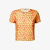 It's Now Cool Floral-print Short-sleeved Mesh T-shirt