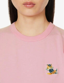 Brand-appliqué Ribbed-trim Cotton-jersey T-shirt 11 Brand-appliqué Ribbed-trim Cotton-jersey T-shirt -Ted Baker Store R04166214 DUSTYROSE ALT04