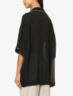 Palm Angels Logo-embroidered Relaxed-fit Woven Shirt -Ted Baker Store R04166271 BLACKGOLD ALT03