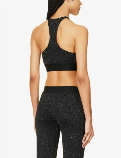 Palm Angels Logo-print Sequin-embellished Woven Top 10 Palm Angels Logo-print Sequin-embellished Woven Top -Ted Baker Store R04166273 BLACKWHITE ALT03