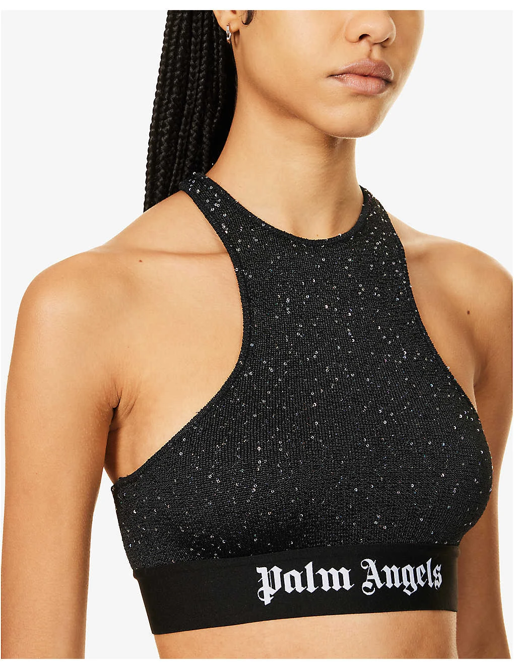 Palm Angels Logo-print Sequin-embellished Woven Top 7 Palm Angels Logo-print Sequin-embellished Woven Top - Image 5