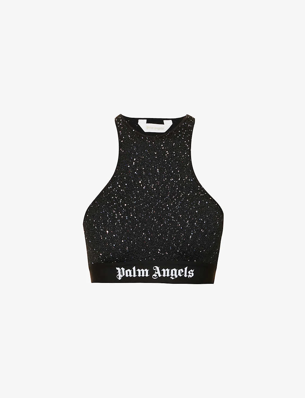 Palm Angels Logo-print Sequin-embellished Woven Top 3 Palm Angels Logo-print Sequin-embellished Woven Top