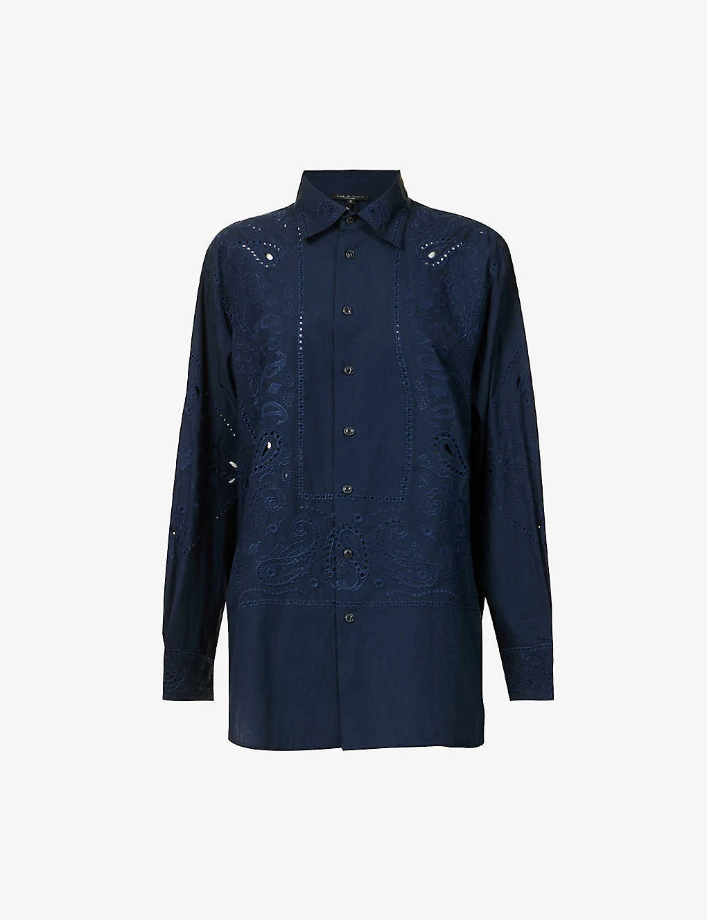 Rag & Bone Vivian Paisley-embroidered Cotton Shirt 3 Rag & Bone Vivian Paisley-embroidered Cotton Shirt
