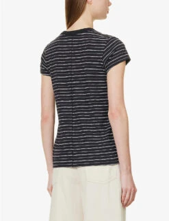 Rag & Bone Striped Short-sleeved Organic-cotton T-shirt -Ted Baker Store R04166663 BLACKMULT ALT03