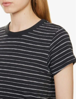 Rag & Bone Striped Short-sleeved Organic-cotton T-shirt -Ted Baker Store R04166663 BLACKMULT ALT04