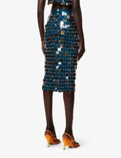 Paco Rabanne Mid-rise Regular-fit Embellished Maxi Skirt 10 Paco Rabanne Mid-rise Regular-fit Embellished Maxi Skirt -Ted Baker Store R04166763 NAVYBRIGHTORANGESIL ALT03