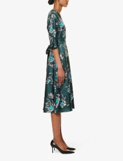 Fleres Floral-print Silk Midi Dress -Ted Baker Store R04167341 PASTELGREEN ALT02