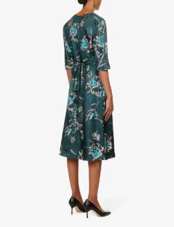 Fleres Floral-print Silk Midi Dress -Ted Baker Store R04167341 PASTELGREEN ALT03