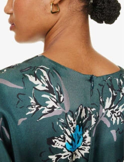 Fleres Floral-print Silk Midi Dress -Ted Baker Store R04167341 PASTELGREEN ALT04