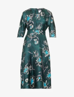 Fleres Floral-print Silk Midi Dress