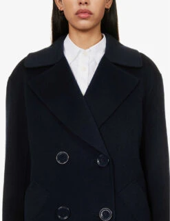 Oceania Double-breasted Wool Coat -Ted Baker Store R04167368 MIDNIGHTBLUE ALT04