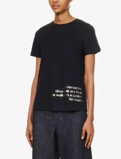 Aris Text-print Cotton-jersey T-shirt -Ted Baker Store R04167372 ULTRAMARINE ALT02