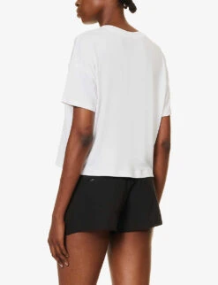 Vuori Energy Boxy-fit Stretch-jersey T-shirt -Ted Baker Store R04167654 WHITE ALT03